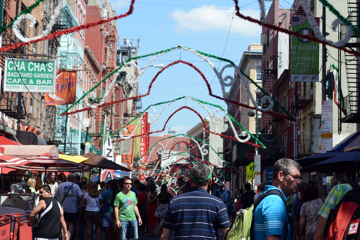 01-2 Busy Mulberry St At The Entrance To Little Italy From Canal New York City